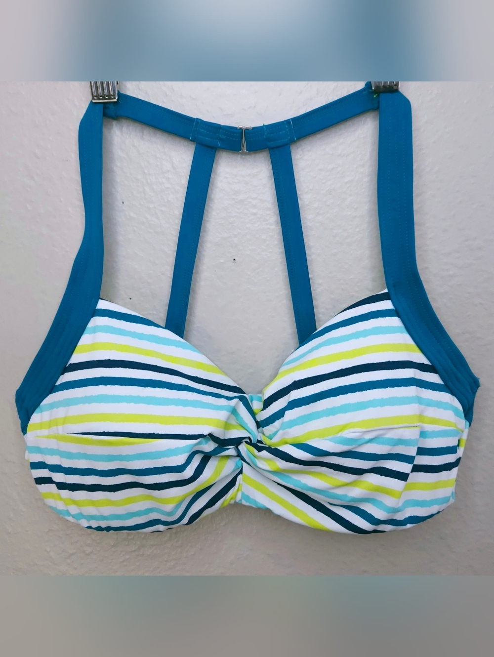 New! TITLE NINE Pele Striped Bikini Top 32C